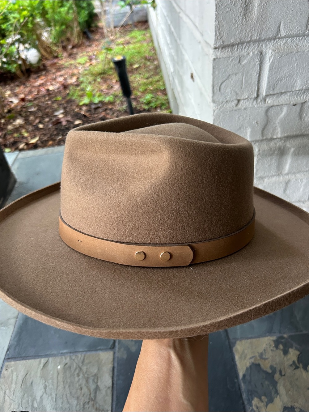 Gigi pip LUCA PENCIL BRIM TEARDROP FEDORA - TAN BLEMISHED - Picture 4 of 5